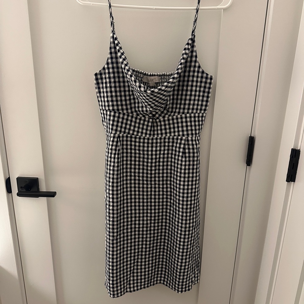 Black and White Gingham Dress by Loft